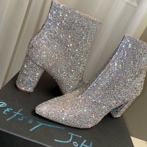 Betsy Johnson cady rhinestone booties